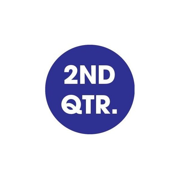 Label, DL6994 , CIRCLE LABEL 2ND QTR , 3"